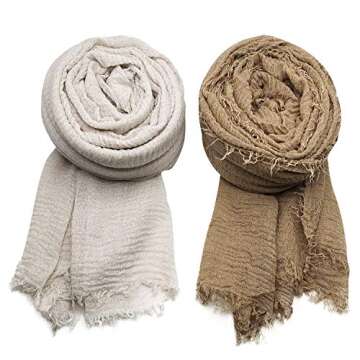 MANSHU Soft Cotton Scarves for Women - 4PCS Gift Set
