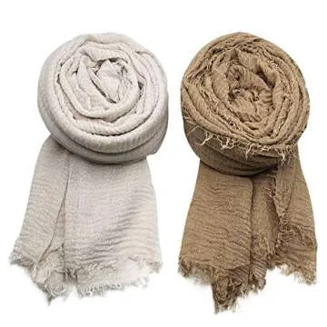 MANSHU Soft Cotton Scarves for Women - 4PCS Gift Set