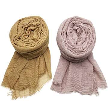 MANSHU Soft Cotton Scarves for Women - 4PCS Gift Set