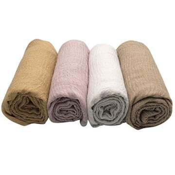 MANSHU Soft Cotton Scarves for Women - 4PCS Gift Set