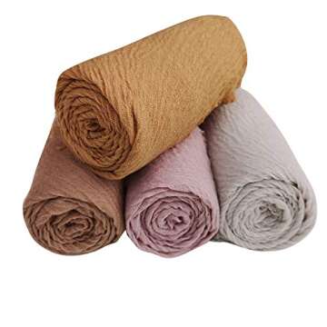 MANSHU Soft Cotton Scarves for Women - 4PCS Gift Set