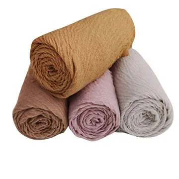 MANSHU Soft Cotton Scarves for Women - 4PCS Gift Set