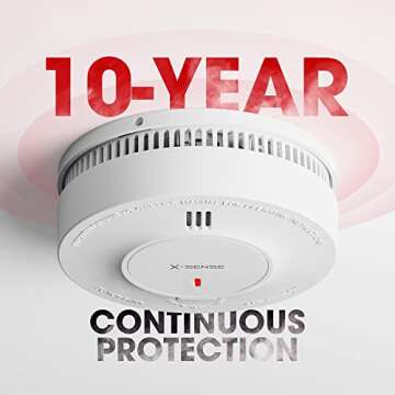 X-Sense 10-Year Battery Wireless Interconnected Smoke Detector Fire Alarm with Over 820 ft Transmission Range, SD19-W, 3-Pack
