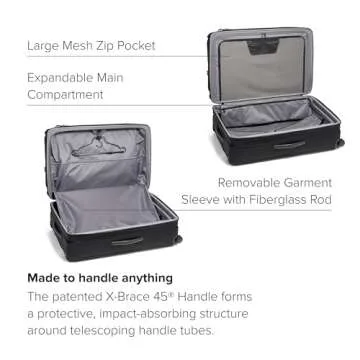 TUMI - Alpha Worldwide Trip Expandable 4-Wheeled Packing Case - Nylon Rolling Suitcase - TSA Lock Tracer - Black