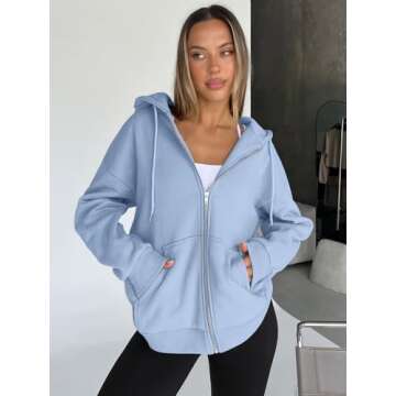 Trendy Queen Women's Zip Up Hoodies for Fall & Winter Fashion