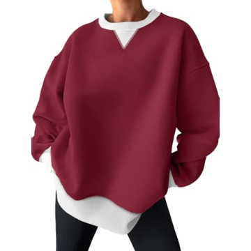 Trendy Queen Oversized Crewneck Colorblock Sweatshirt - Cozy Fashion for Fall 2025