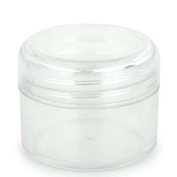 Vivaplex, 25 Clear, 20 Gram Plastic Pot Jars, Cosmetic Containers, With Lids.