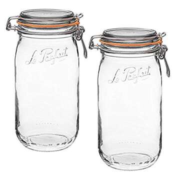 Le Parfait French Glass Super Jar with 85 mm gasket, 1.5 Liter (Pack of 2)