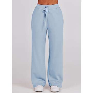 ANRABESS Women 2 Piece Sky Blue Sweatsuit Set for Fall