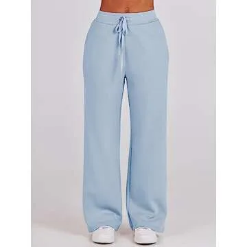 ANRABESS Women 2 Piece Sky Blue Sweatsuit Set for Fall