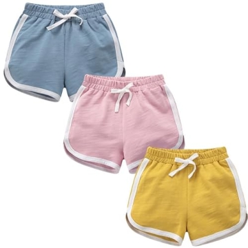 Girls 3 Pack Athletic Cotton Shorts for Summer Fun