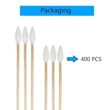 400pcs Precision Cotton Swabs with 6'' Long Sticks for Gun Cleaning, Makeup or Pets