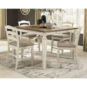 Signature Design by Ashley Realyn French Country Dining Room Table, White & Brown Antique Finish
