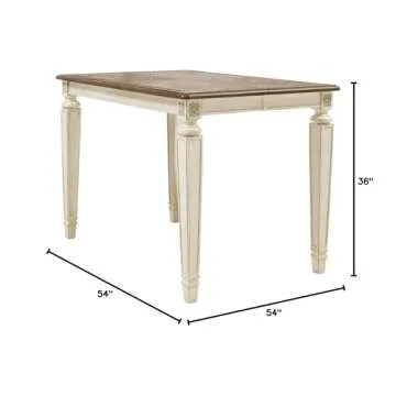 Signature Design by Ashley Realyn French Country Dining Room Table, White & Brown Antique Finish