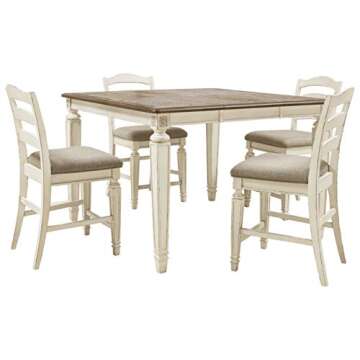 Signature Design by Ashley Realyn French Country Dining Room Table, White & Brown Antique Finish