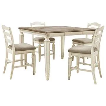 Signature Design by Ashley Realyn French Country Dining Room Table, White & Brown Antique Finish