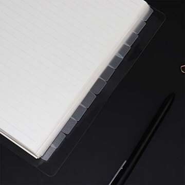 A5 Transparent PVC Binder Dividers with Tabs - 12 Sheets