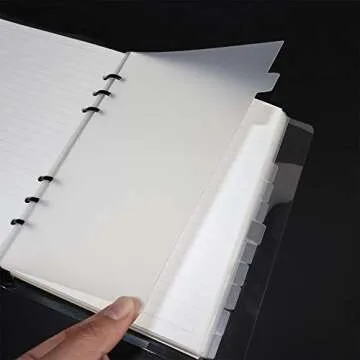 A5 Transparent PVC Binder Dividers with Tabs - 12 Sheets