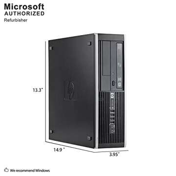 HP Elite Desktop Computer, Intel Core 2 Duo 2.9 GHz, 8 GB RAM, 500 GB HDD, Keyboard & Mouse, Wi-Fi, 22 in LCD Monitor (Brands Vary), DVD, Windows 10, (Renewed)