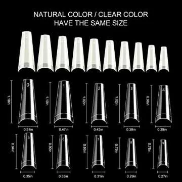 Vcedas Fake Nail Coffin Shape Long 500PCS Clear Tips for Acrylic Nails French Lady 10 Sizes Half Cover False Nail Art Tips Artificial for DIY Nail Salon