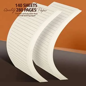 Purture A5 Refill Paper, A5 Loose Leaf Binder Paper for A5 Binder, A5 Planner Inserts, A5 Lined Paper Refill, 6 Ring A5 Paper Refill for A5 Binder Refillable Notebook Journal, 140 Sheets/280 Pages