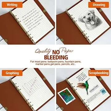 Purture A5 Refill Paper, A5 Loose Leaf Binder Paper for A5 Binder, A5 Planner Inserts, A5 Lined Paper Refill, 6 Ring A5 Paper Refill for A5 Binder Refillable Notebook Journal, 140 Sheets/280 Pages