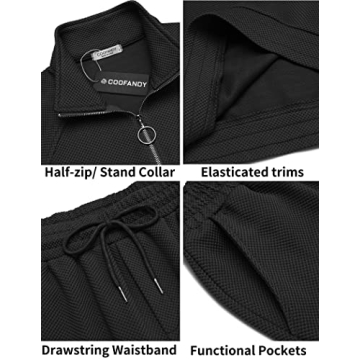 COOFANDY Men's Athletic Tracksuit - Comfortable & Stylish Set