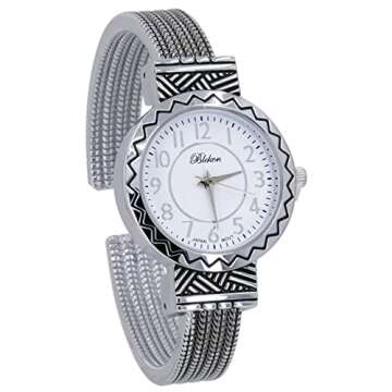 Blekon Women's Mother of Pearl Cuff Bracelet Watch - Elegant Style