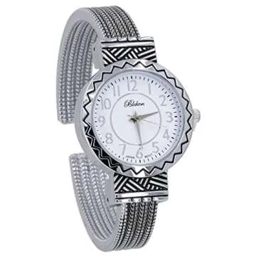Blekon Women's Mother of Pearl Cuff Bracelet Watch - Elegant Style