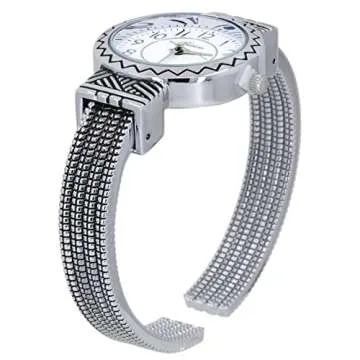 Blekon Women's Mother of Pearl Cuff Bracelet Watch - Elegant Style