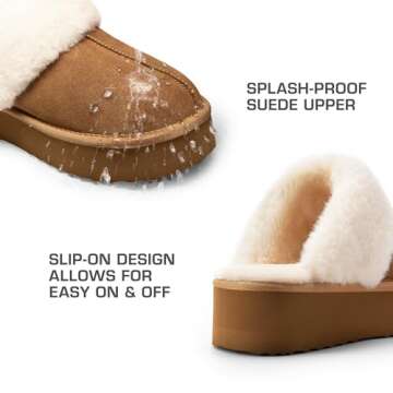 DREAM PAIRS Platform Slippers Stylish Indoor Outdoor Comfort