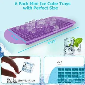 Mini Ice Cube Trays with Bin for Perfect Pebble Ice