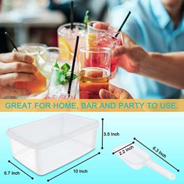 Mini Ice Cube Trays for Freezer with Bin, 6 Pack Silicone Molds with Storage Container and Ice Scoop, 160 Stackable Crushed Trays Easy Release Small Ice Cube for Chilling Whiskey Cocktail