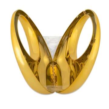 YYW Acrylic Evening Clutch Purse Moon Shape Unique Transparent Evening Handbag (Gold)