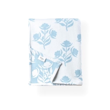Hofdeco Premium Coastal Decorative Throw Blanket - Baby Blue Floral, 47"x65"