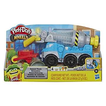 Play-Doh Wheels Cement Truck Toy for Kids Ages 3 & Up with Non-Toxic Cement-Colored Buildin' Compoun...