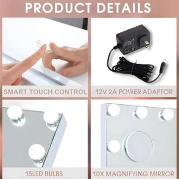 MISAVANITY Large Vanity Makeup Mirror with Lights