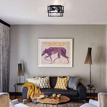 VILUXY Contemporary Flush Mount Ceiling Light Fixture