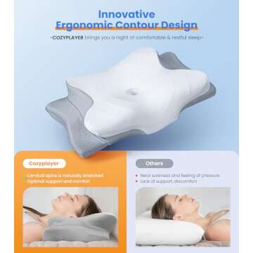 Ultra Pain Relief Cooling Pillow for Neck Support, Adjustable Cervical Pillow Cozy Sleeping, Odorles...