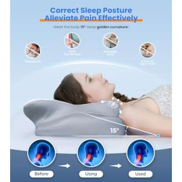 Ultra Pain Relief Cooling Pillow for Neck Support, Adjustable Cervical Pillow Cozy Sleeping, Odorless Ergonomic Contour Memory Foam Pillows, Orthopedic Bed Pillow for Side Back Stomach Sleeper