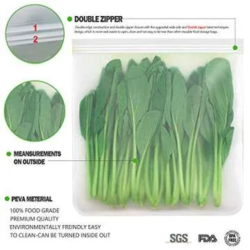 bealy Reusable Gallon Freezer Bags - 6 Pack for Safe Food Storage