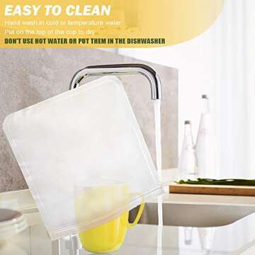 bealy Reusable Gallon Freezer Bags - 6 Pack for Safe Food Storage