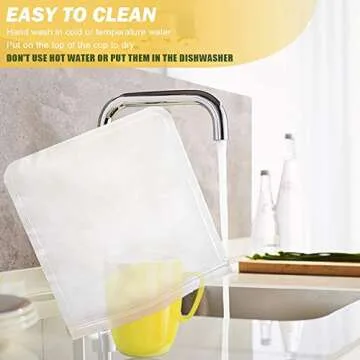 bealy Reusable Gallon Freezer Bags - 6 Pack for Safe Food Storage