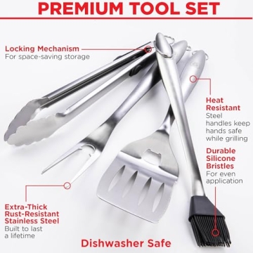 Quality Stainless Steel BBQ Accessories Set for Grilling