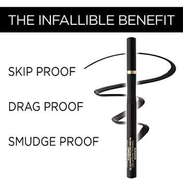 L'Oreal Paris Makeup Infallible Super Slim Long-Lasting Liquid Eyeliner, Ultra-Fine Felt Tip, Quick Drying Formula, Glides on Smoothly, Brown, Pack of 2