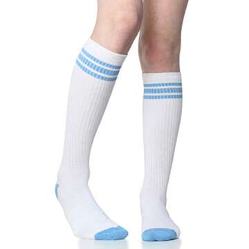 juDanzy knee high team color tube socks for toddler and youth boys and girls (2 Pack) (6-10 Years (S...