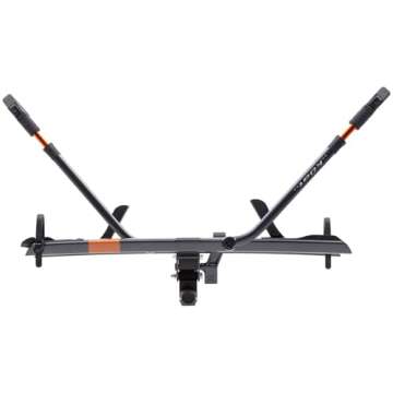 KUAT Sherpa 2.0 Durable Lightweight Aluminum Compact 2 Bike Transporting Hitch Rack with Cable Lock & Foldable Tire Cradles | Capacity - 40 Lbs per Tray, Gray Metallic & Orange Anodize, 2"