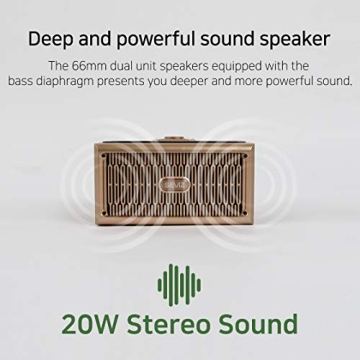SEVIZ Gold Retro Bluetooth Speaker 20W Mono Sound Vintage