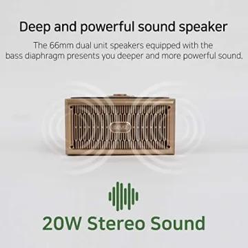 SEVIZ Gold Retro Bluetooth Speaker 20W Mono Sound Vintage