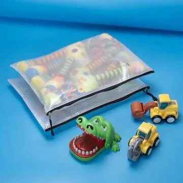 AUSTARK 20 Pcs Zipper File Bags, Plastic Mesh Pouch, Board Game Storage, Waterproof Bags for Office School (B4 Size 15''x11'', White and Black)